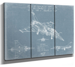 Bella Frye Rafale C Aircraft Blueprint Wall Art - Original Fighter Plane Print