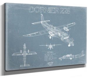 Bella Frye Dornier 228 (Dornier Do 228) Blueprint Wall Art - Original Aviation Plane Print