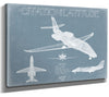 Bella Frye 14" x 11" / Stretched Canvas Wrap Cessna Citation Latitude Aircraft Blueprint Wall Art - Original Airplane Print