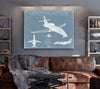 Bella Frye Cessna Citation Latitude Aircraft Blueprint Wall Art - Original Airplane Print