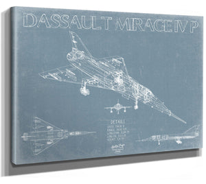 Bella Frye Dassault Mirage IV P Aircraft Blueprint Wall Art - Original Fighter Plane Print