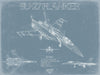 Bella Frye Sukhoi Su-27 Flanker Aircraft Blueprint Wall Art - Original Fighter Plane Print