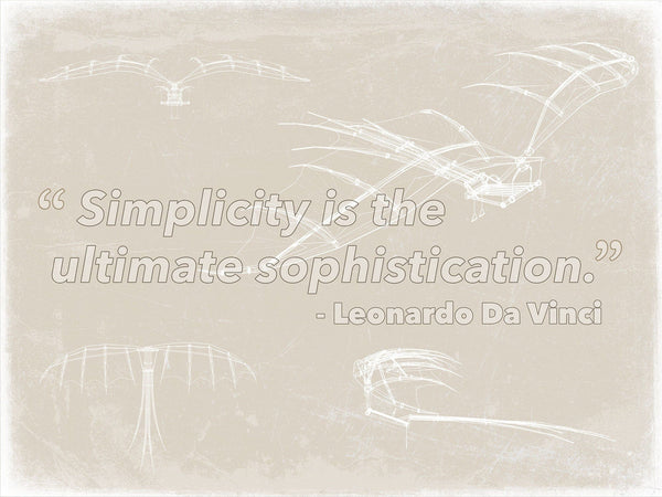 Bella Frye Leonardo Da Vinci Flying Machine Quote Wall Art - Original Flight Print