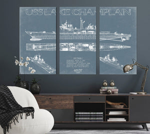 Bella Frye USS Lake Champlain (CG-57) Blueprint Wall Art - Original Cruiser Print