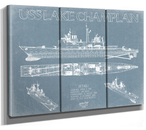 Bella Frye USS Lake Champlain (CG-57) Blueprint Wall Art - Original Cruiser Print