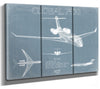 Bella Frye Bombardier Global 7500 Aircraft Blueprint Wall Art - Original Aviation Plane Print