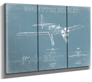 Bella Frye Ryan PT-22 Recruit Blueprint Wall Art - Original Airplane Print