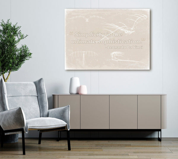 Bella Frye Leonardo Da Vinci Flying Machine Quote Wall Art - Original Flight Print