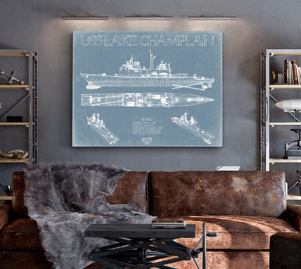 Bella Frye USS Lake Champlain (CG-57) Blueprint Wall Art - Original Cruiser Print