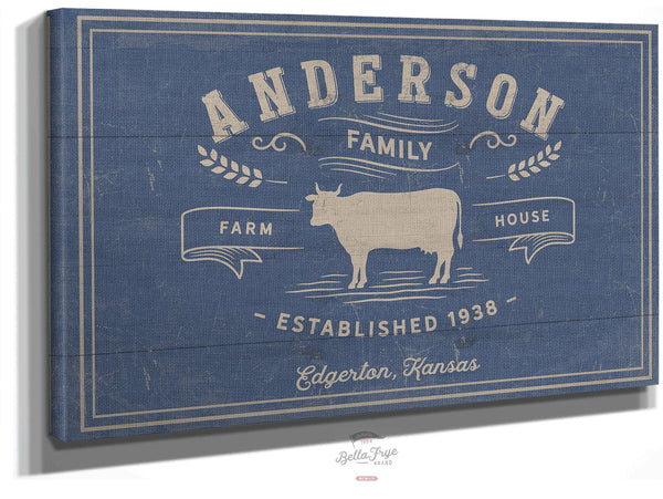 Bella Frye Home & Garden > Decor > Artwork Farmhouse Personalized Sign - Personalized Family Canvas Wall Art