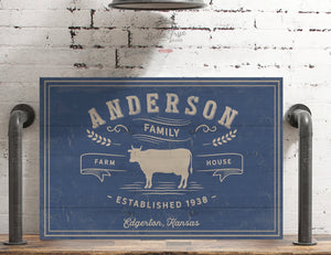 Bella Frye Home & Garden > Decor > Artwork Farmhouse Personalized Sign - Personalized Family Canvas Wall Art