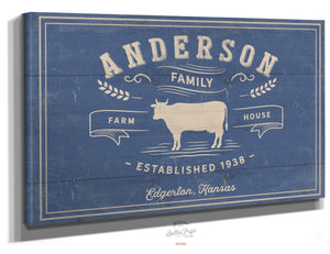 Bella Frye Home & Garden > Decor > Artwork Vintage Farmhouse Personalized Canvas Wall Art