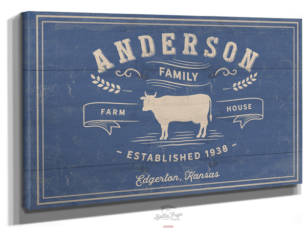 Bella Frye Home & Garden > Decor > Artwork Vintage Farmhouse Personalized Canvas Wall Art