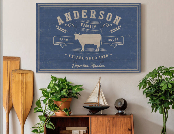 Bella Frye Home & Garden > Decor > Artwork Vintage Farmhouse Personalized Canvas Wall Art