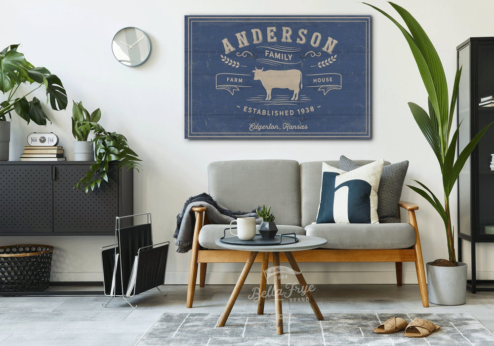 Bella Frye Home & Garden > Decor > Artwork Vintage Farmhouse Personalized Canvas Wall Art