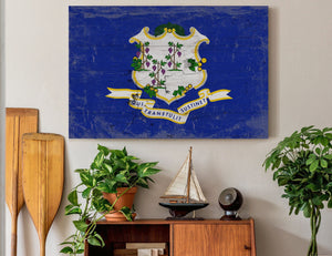 Bella Frye Connecticut Flag Wall Art - Vintage State of Connecticut Sign