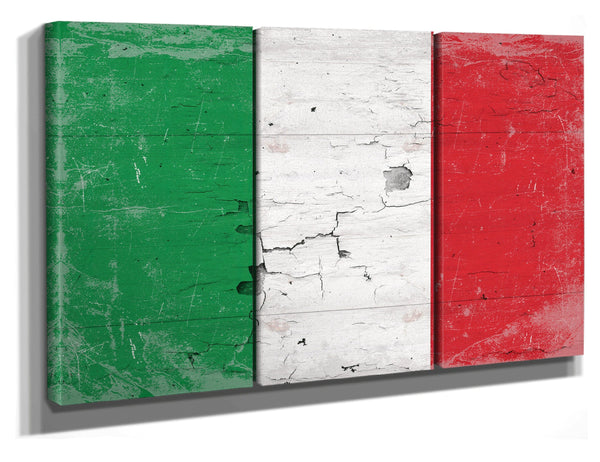 Bella Frye Vintage Italy Flag Wall Art - Italian Flag Sign on Canvas