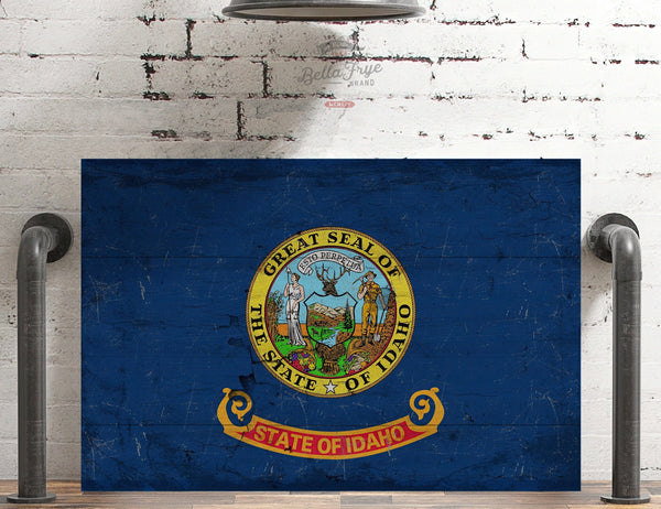 Bella Frye Idaho Flag Wall Art - Vintage State of Idaho Sign