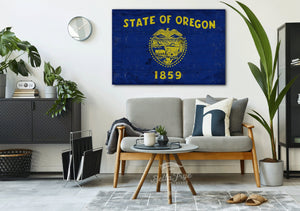 Bella Frye Oregon Flag Wall Art - Vintage State of Oregon Sign