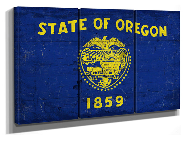 Bella Frye Oregon Flag Wall Art - Vintage State of Oregon Sign