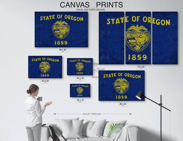 Bella Frye Oregon Flag Wall Art - Vintage State of Oregon Sign