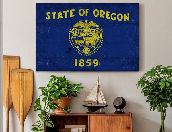 Bella Frye Oregon Flag Wall Art - Vintage State of Oregon Sign