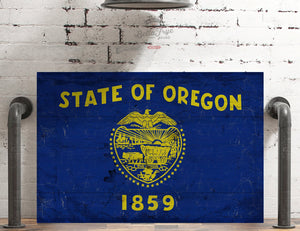 Bella Frye Oregon Flag Wall Art - Vintage State of Oregon Sign