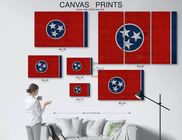 Bella Frye Tennessee Flag Wall Art - Vintage State of Tennessee Sign