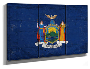 Bella Frye New York Flag Wall Art - Vintage State of New York Sign