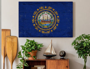 Bella Frye New Hampshire Flag Wall Art - Vintage State of New Hampshire Sign