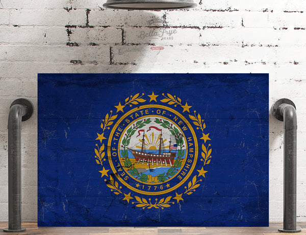 Bella Frye New Hampshire Flag Wall Art - Vintage State of New Hampshire Sign