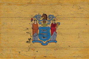 Bella Frye New Jersey Flag Wall Art - Vintage State of New Jersey Sign