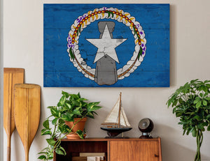 Bella Frye Northern Mariana Islands Flag Wall Art - Vintage State of Northern Mariana Islands Sign