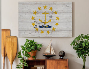 Bella Frye Rhode Island Flag Wall Art - Vintage State of Rhode Island Sign