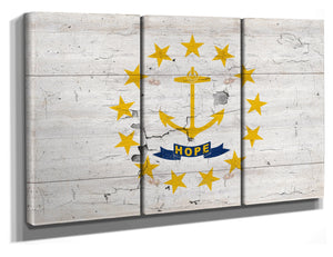 Bella Frye Rhode Island Flag Wall Art - Vintage State of Rhode Island Sign