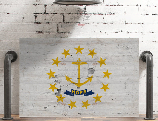 Bella Frye Rhode Island Flag Wall Art - Vintage State of Rhode Island Sign