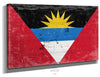 Bella Frye 18 x 12 Antiqua and Barbuda Flag Wall Art - Vintage Antiqua and Barbuda Flag Sign Weathered Wood Style on Canvas