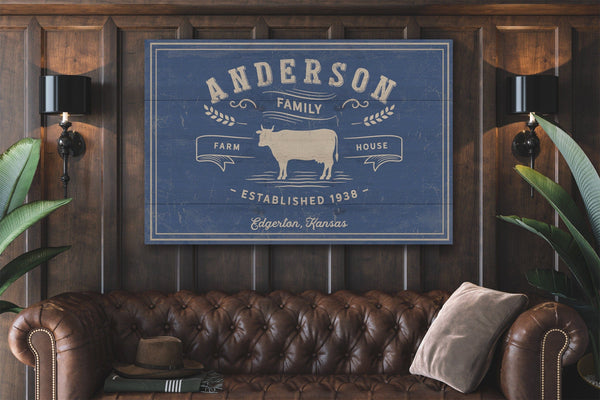 Bella Frye Home & Garden > Decor > Artwork Vintage Farmhouse Personalized Canvas Wall Art