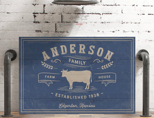 Bella Frye Home & Garden > Decor > Artwork Vintage Farmhouse Personalized Canvas Wall Art