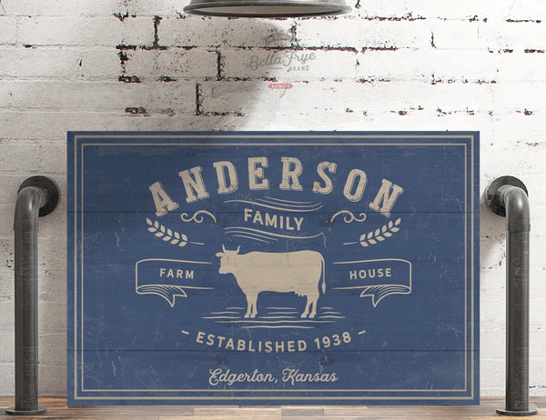Bella Frye Home & Garden > Decor > Artwork Vintage Farmhouse Personalized Canvas Wall Art