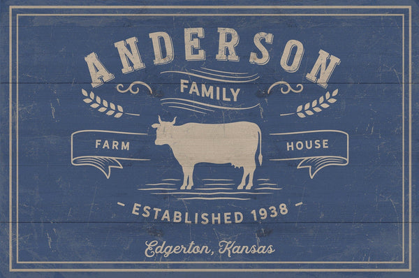 Bella Frye Home & Garden > Decor > Artwork Vintage Farmhouse Personalized Canvas Wall Art