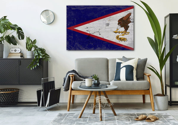 Bella Frye American Samoa Flag Wall Art - Vintage Samoa Islands Flag Print