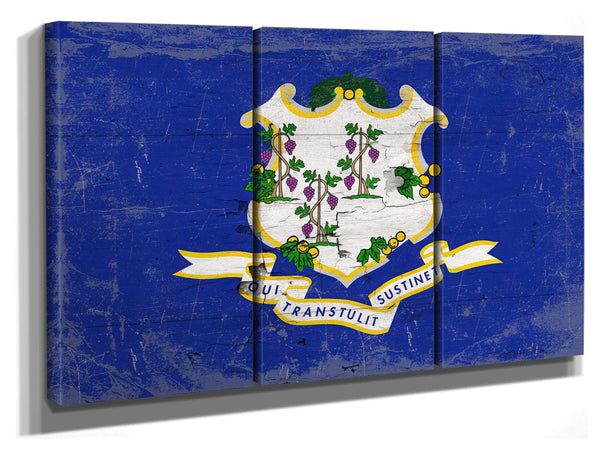 Bella Frye Connecticut Flag Wall Art - Vintage State of Connecticut Sign