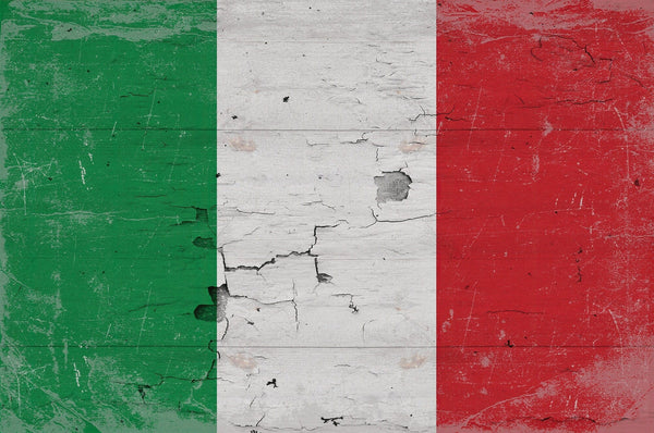 Bella Frye Vintage Italy Flag Wall Art - Italian Flag Sign on Canvas