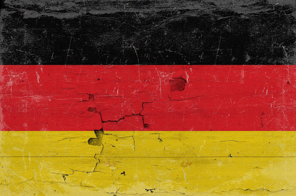 Bella Frye Germany Flag Wall Art - Vintage German Flag Sign Weathered Wood Style on Canvas