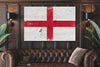 Bella Frye England Flag Wall Art - Vintage England Flag Sign Weathered Wood Style on Canvas
