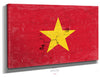 Bella Frye Vietnam Flag Wall Art - Vintage Vietnamese Flag Sign Weathered Wood Style on Canvas