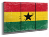 Bella Frye Ghana Flag Wall Art - Vintage Ghana Flag Sign Weathered Wood Style on Canvas
