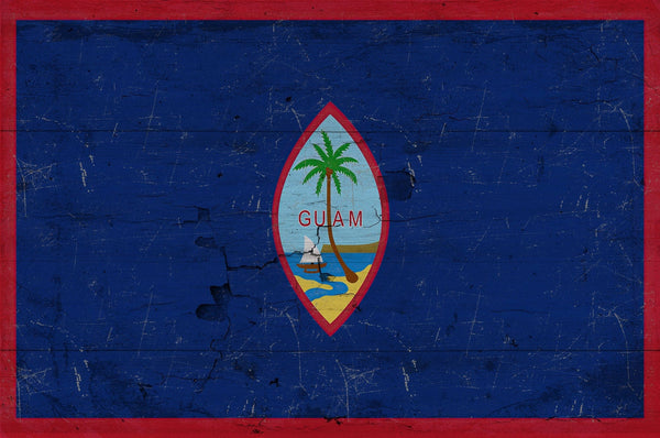 Bella Frye Guam Flag Wall Art - Vintage Guam Island Territory Sign