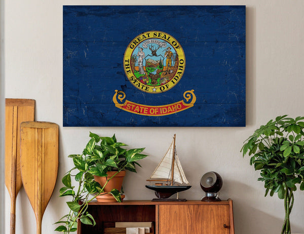 Bella Frye Idaho Flag Wall Art - Vintage State of Idaho Sign